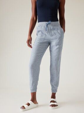 Athleta Drawstring Linen Joggers